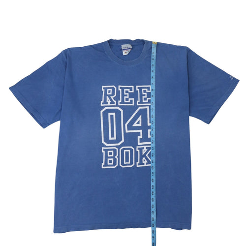 Reebok Men's Blue XL Sports Graphic Print Cotton T-Shirt