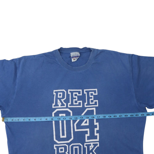Reebok Men's Blue XL Sports Graphic Print Cotton T-Shirt