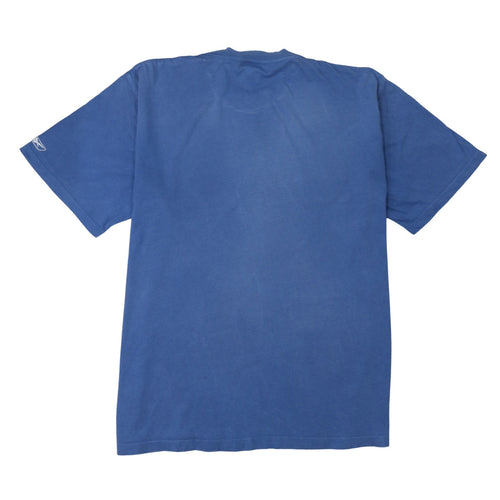 Reebok Men's Blue XL Sports Graphic Print Cotton T-Shirt