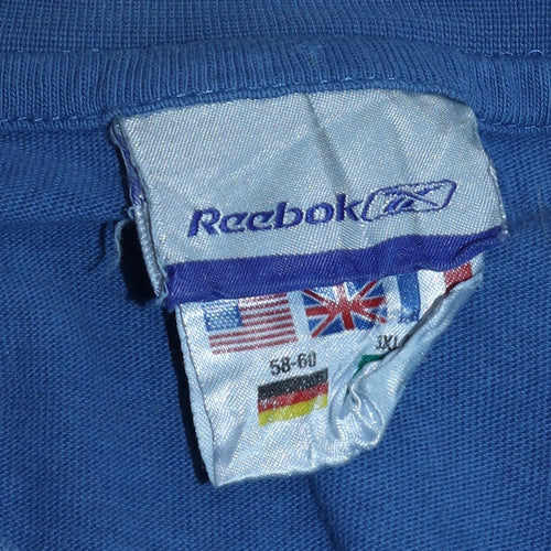 Reebok Men's Blue XL Sports Graphic Print Cotton T-Shirt