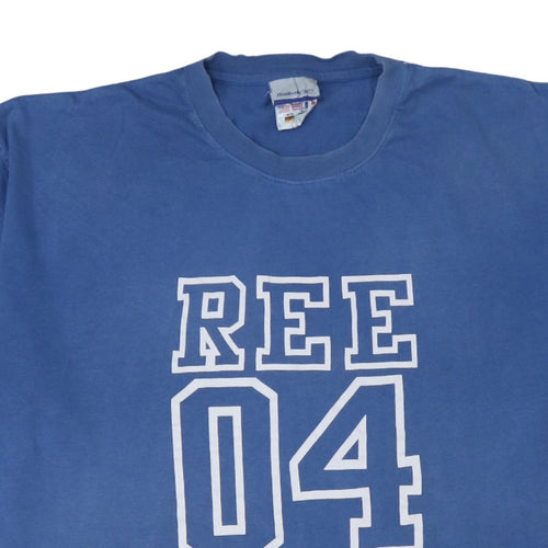 Reebok Men's Blue XL Sports Graphic Print Cotton T-Shirt