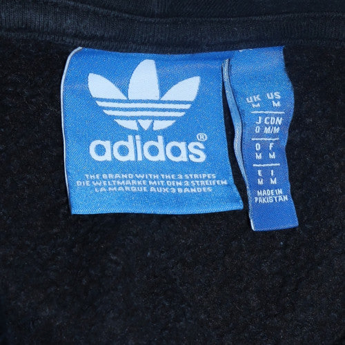 Adidas Mens Black Pullover Hoodie Medium Sports Fleece Sweatshirt