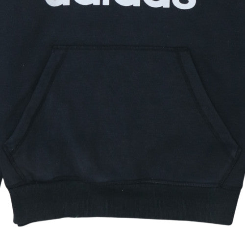 Adidas Mens Black Pullover Hoodie Medium Sports Fleece Sweatshirt