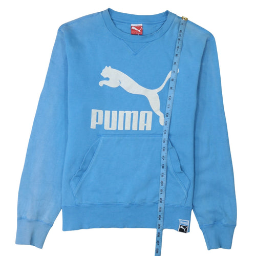 Puma Men's Blue Crew Neck Logo Pullover Sweatshirt M