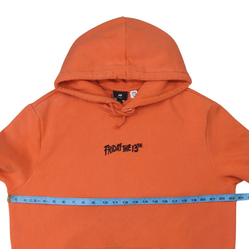 H&M Men’s Orange Friday the 13th Pullover Hoodie Size L Horror Graphic
