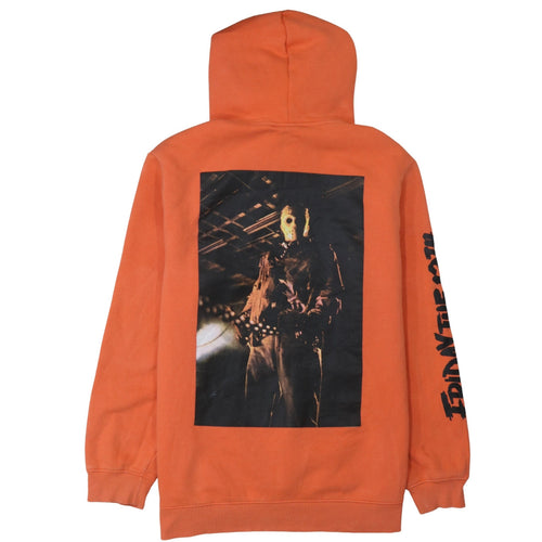 H&M Men’s Orange Friday the 13th Pullover Hoodie Size L Horror Graphic