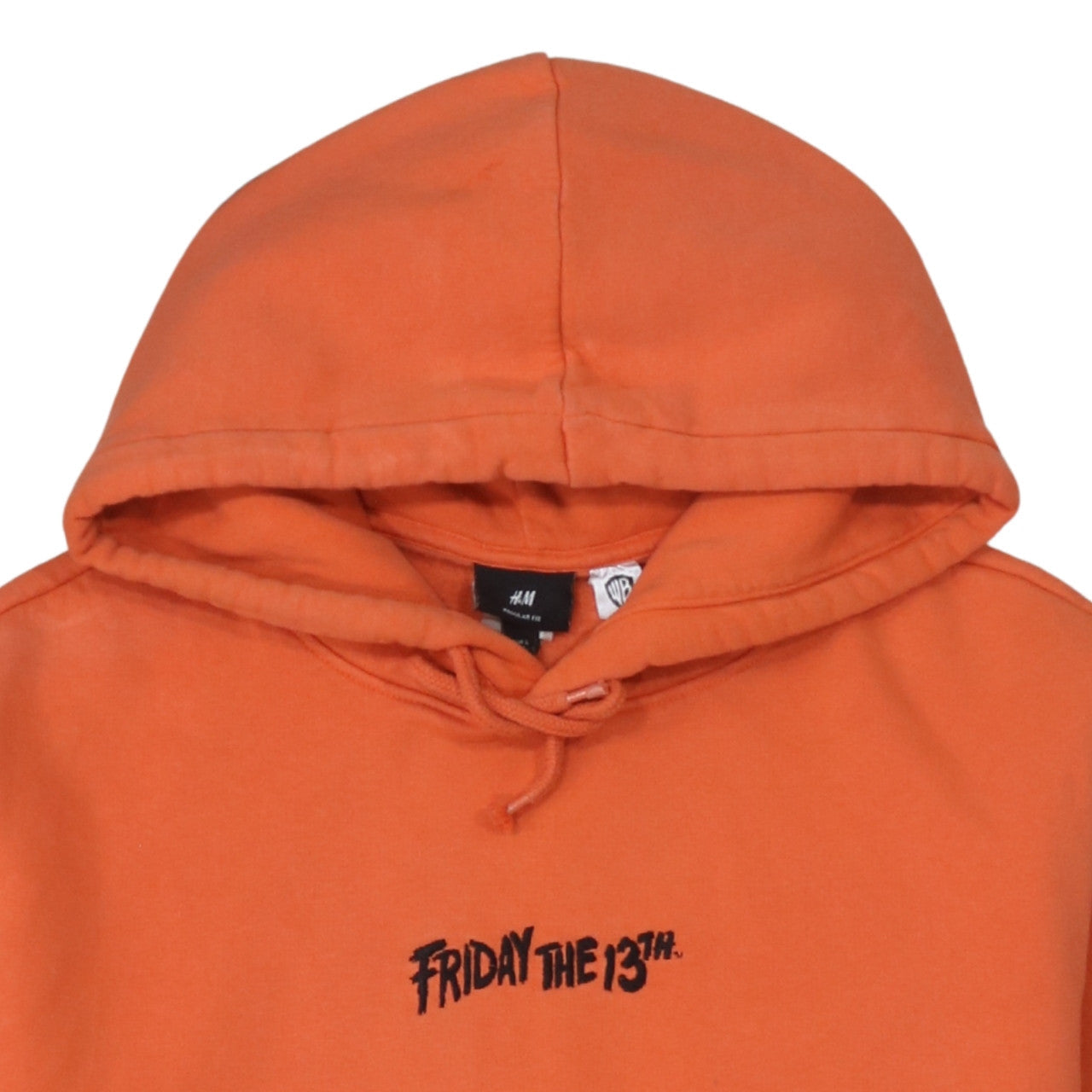 H&M Men’s Orange Friday the 13th Pullover Hoodie Size L Horror Graphic