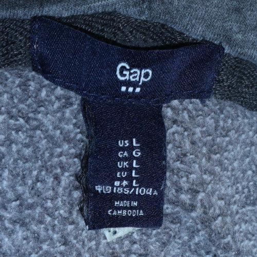 GAP Men's Grey Full Zip Hoodie L Logo Fleece Sweatshirt