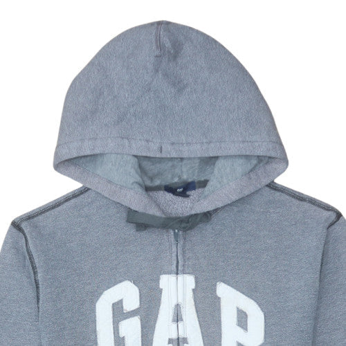 GAP Men's Grey Full Zip Hoodie L Logo Fleece Sweatshirt