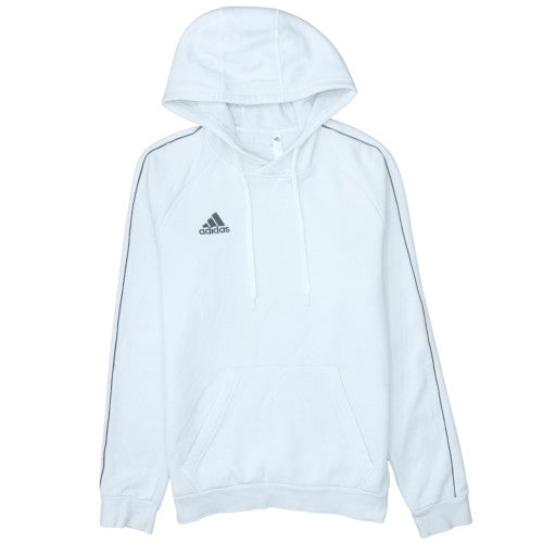 Adidas Men's White Small Pullover Hoodie Fleece Sportswear