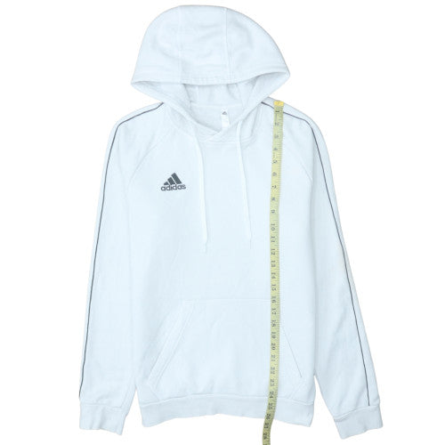 Adidas Men's White Small Pullover Hoodie Fleece Sportswear