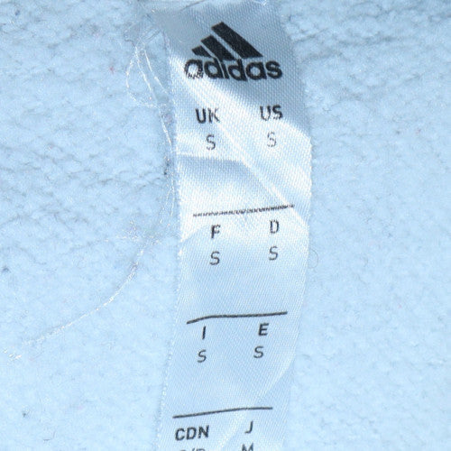 Adidas Men's White Small Pullover Hoodie Fleece Sportswear