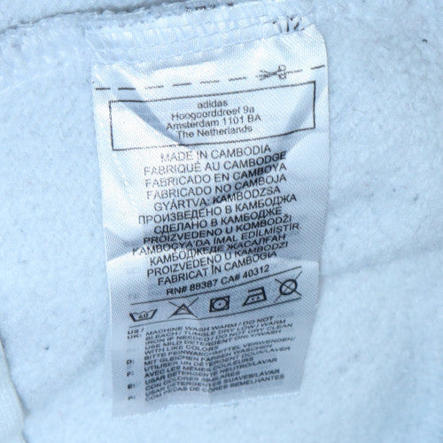 Adidas Men's White Small Pullover Hoodie Fleece Sportswear