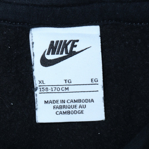 Nike Teens Black Pullover Hoodie XL Fleece Logo Hooded Sweatshirt