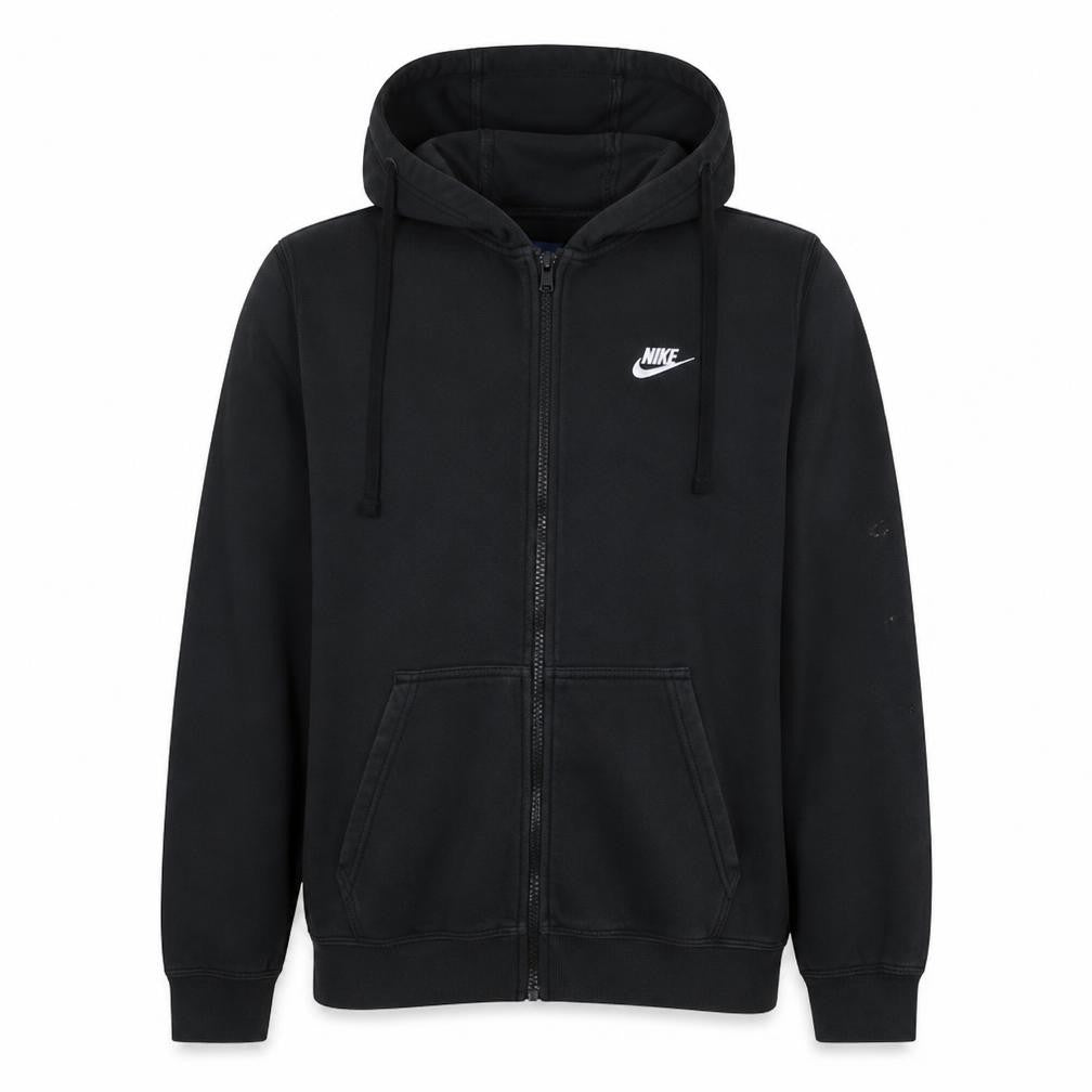 Nike Mens Black Full Zip Hoodie L Fleece Sports Sweatshirt