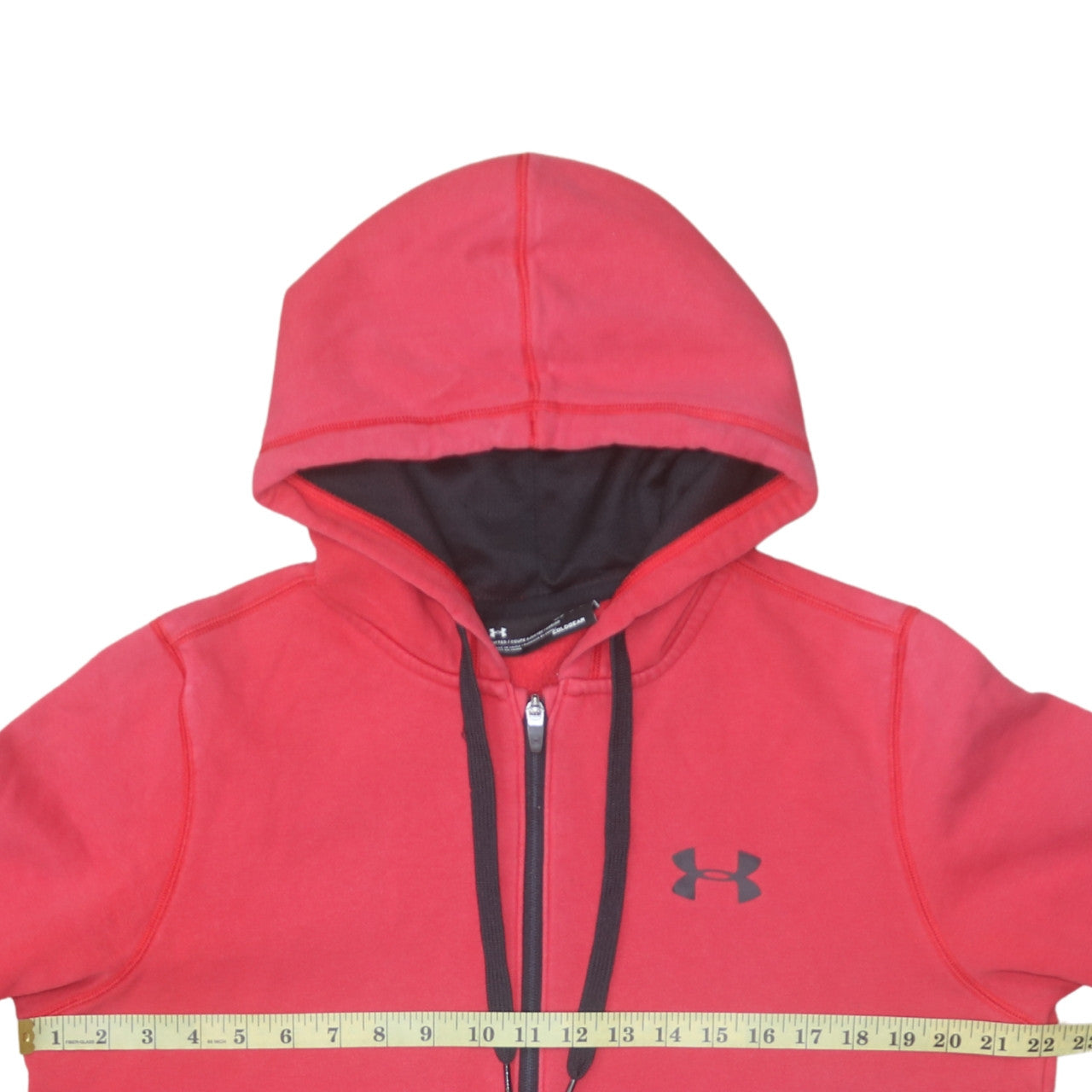 Under Armour Men's Red Full Zip ColdGear Hoodie Size M Fitted