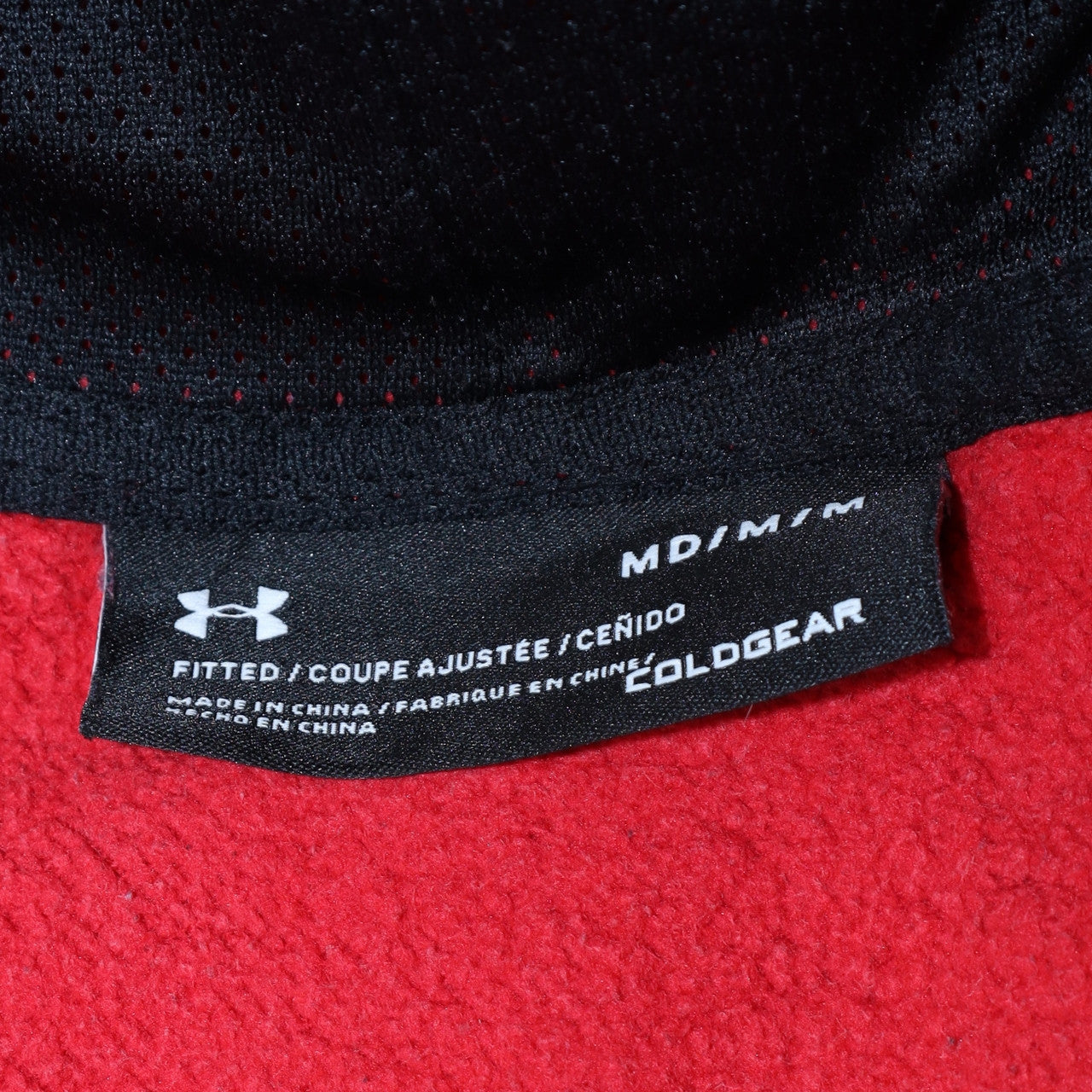 Under Armour Men's Red Full Zip ColdGear Hoodie Size M Fitted
