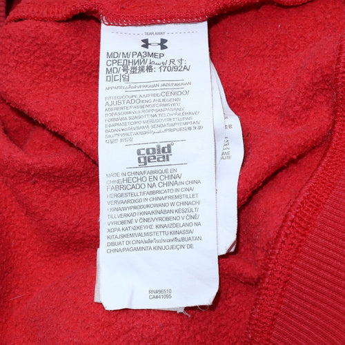 Under Armour Men's Red Full Zip ColdGear Hoodie Size M Fitted