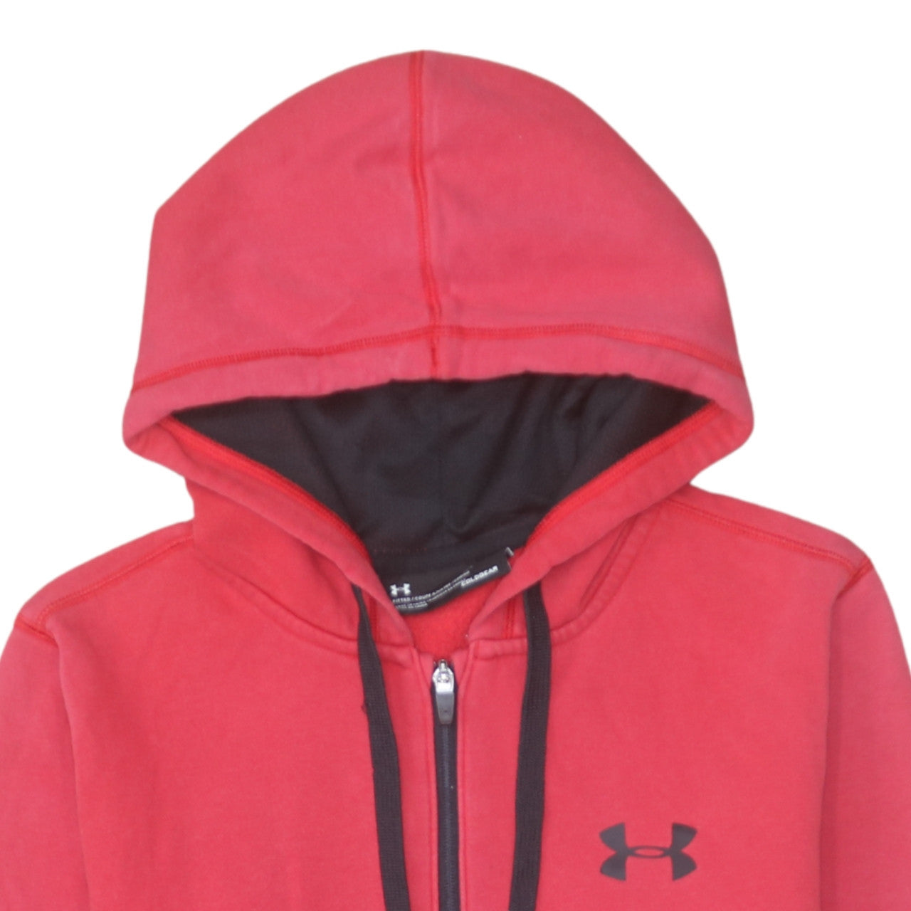 Under Armour Men's Red Full Zip ColdGear Hoodie Size M Fitted