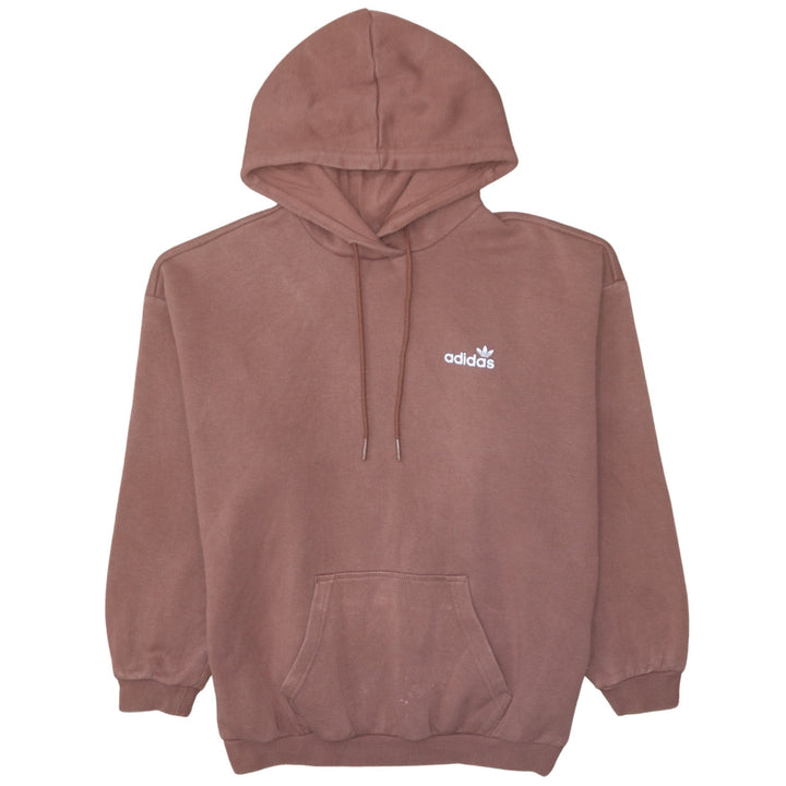 Adidas Womens Brown Pullover Hoodie Size 12 Cotton Blend Logo Design