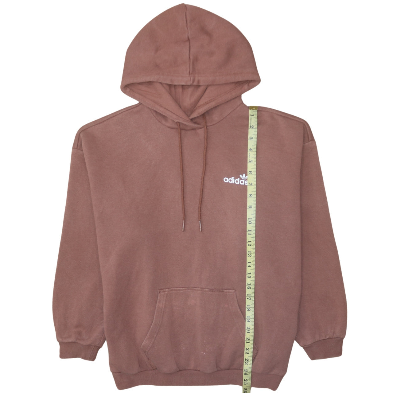 Adidas Womens Brown Pullover Hoodie Size 12 Cotton Blend Logo Design