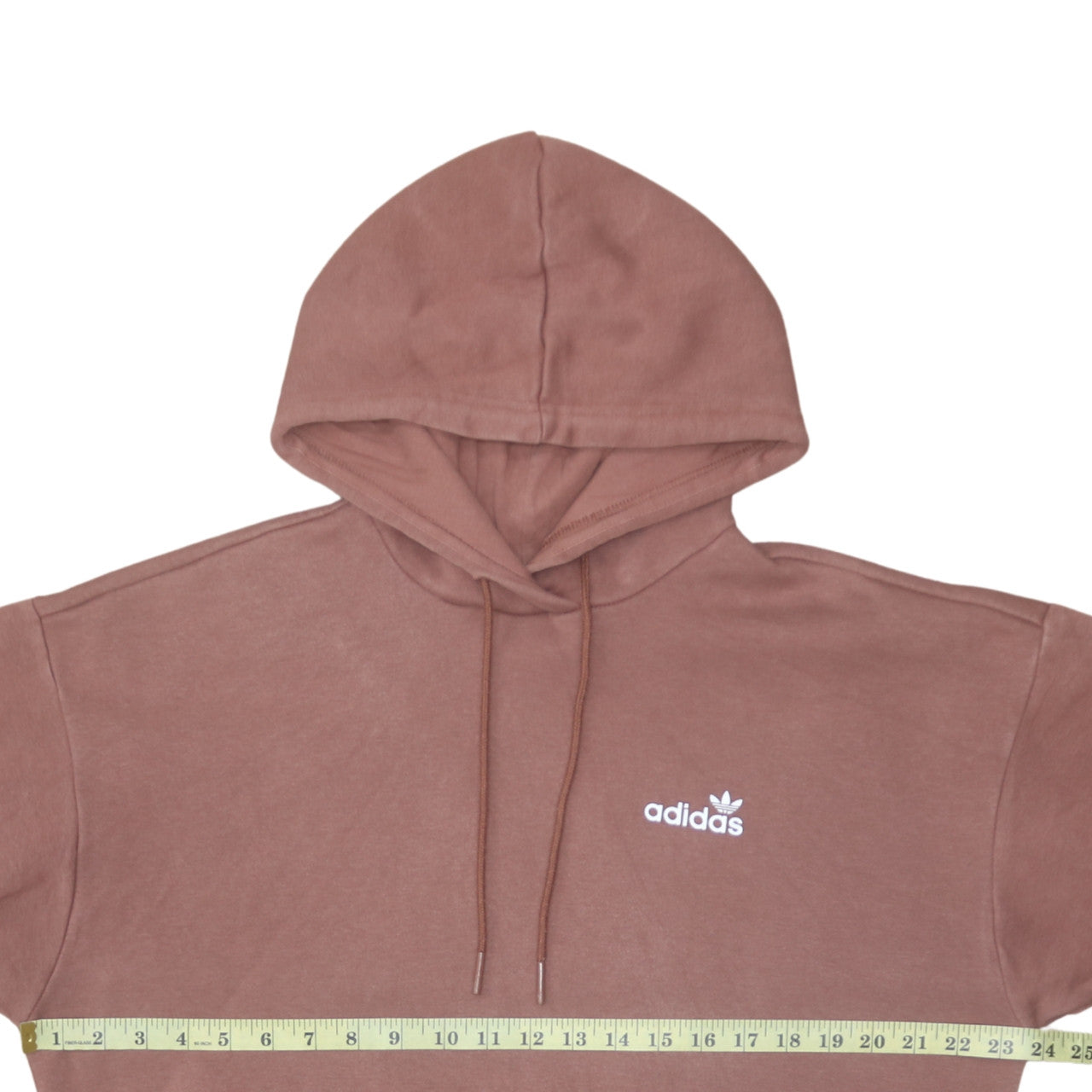 Adidas Womens Brown Pullover Hoodie Size 12 Cotton Blend Logo Design