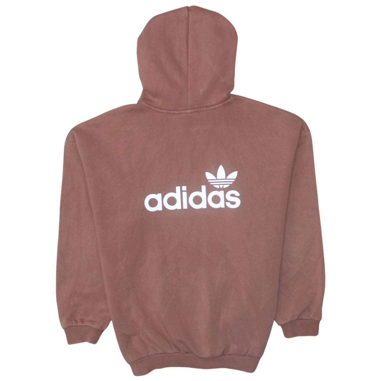 Adidas Womens Brown Pullover Hoodie Size 12 Cotton Blend Logo Design