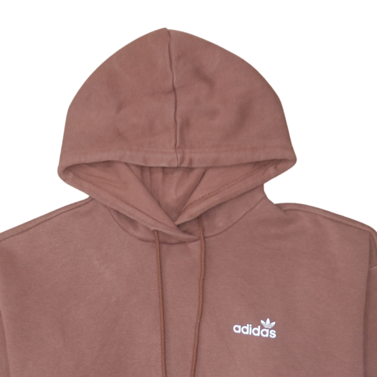 Adidas Womens Brown Pullover Hoodie Size 12 Cotton Blend Logo Design