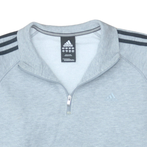 adidas Men's Grey 1/2 Zip Sweatshirt L Performance Essentials