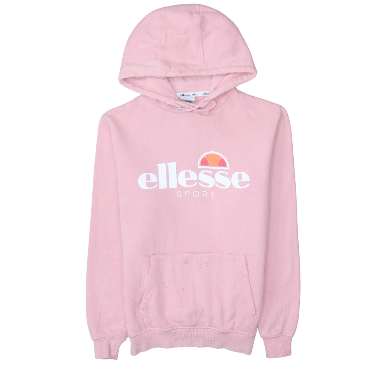 Ellesse Womens Pink Hoodie UK 12 Pullover Cotton Blend Logo Sportwear