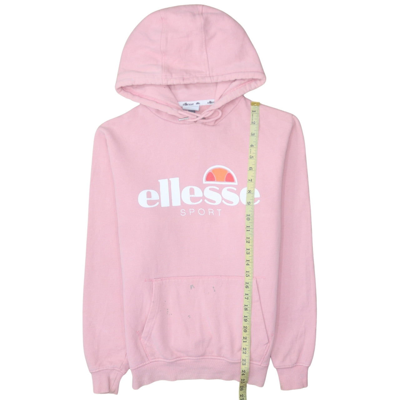 Ellesse Womens Pink Hoodie UK 12 Pullover Cotton Blend Logo Sportwear