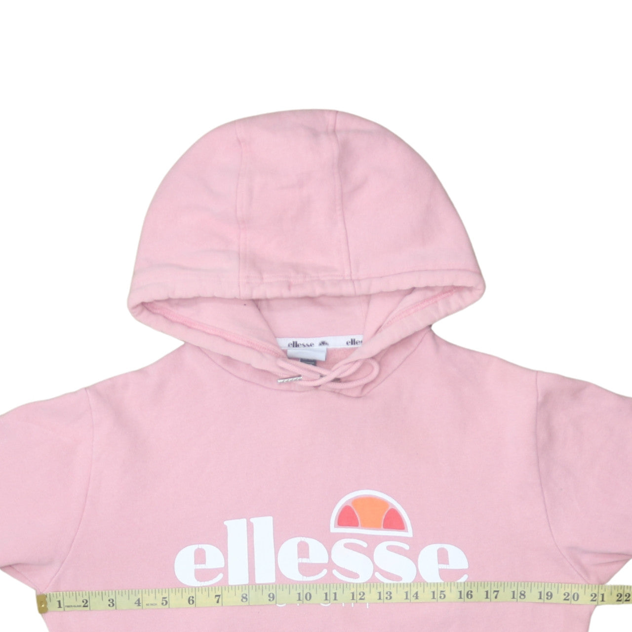 Ellesse Womens Pink Hoodie UK 12 Pullover Cotton Blend Logo Sportwear