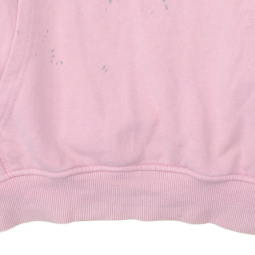 Ellesse Womens Pink Hoodie UK 12 Pullover Cotton Blend Logo Sportwear