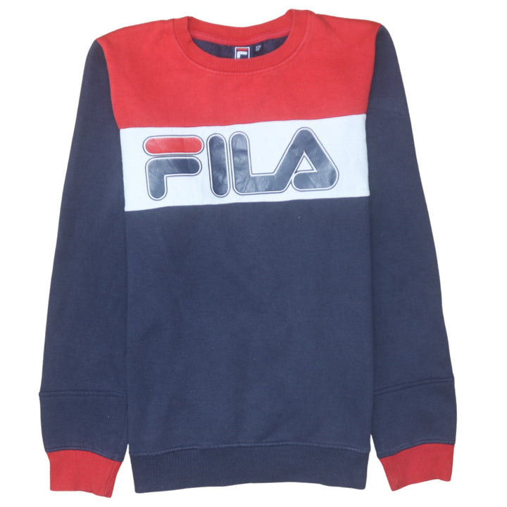 FILA Boys Multicoloured 176cm Pullover Sweatshirt Colourblock Logo