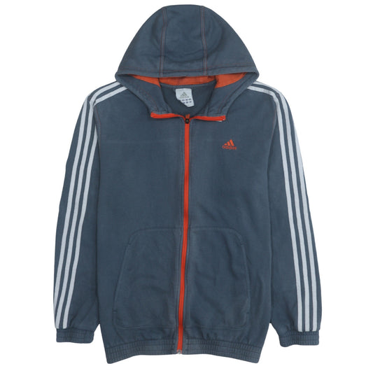 Adidas Men’s Blue Full Zip Hoodie L Sports Fleece Sweatshirt