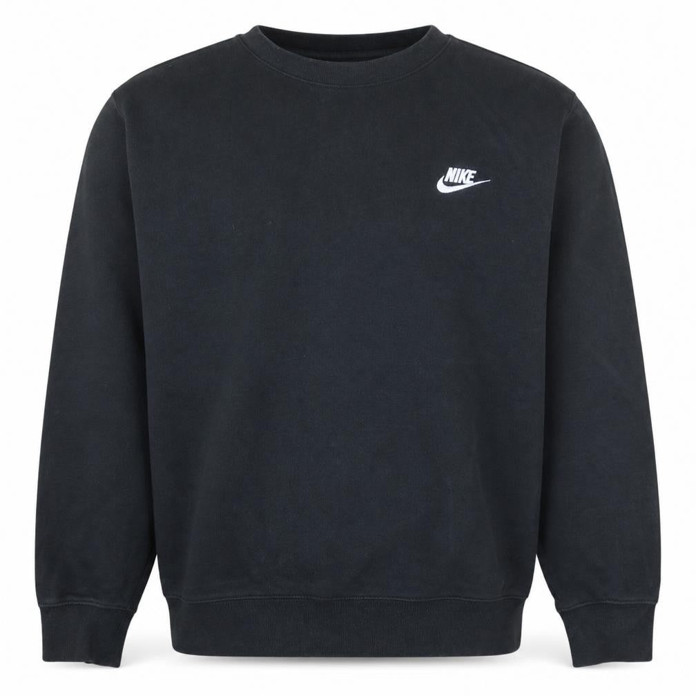 Front view of Nike Men's Black Small Pullover Crew Neck Sweatshirt