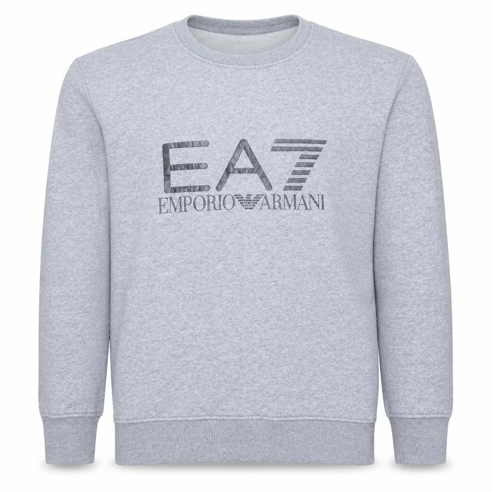 Emporio Armani EA7 Men's Grey Small Crew Neck Sweatshirt Cotton Blend