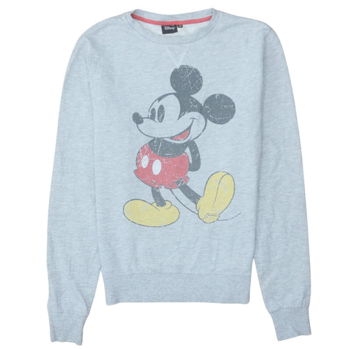 Disney Women Grey XS Mickey Mouse Pullover Sweatshirt