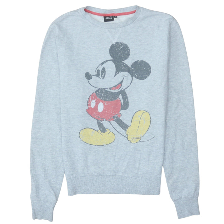 Disney Women Grey XS Mickey Mouse Pullover Sweatshirt