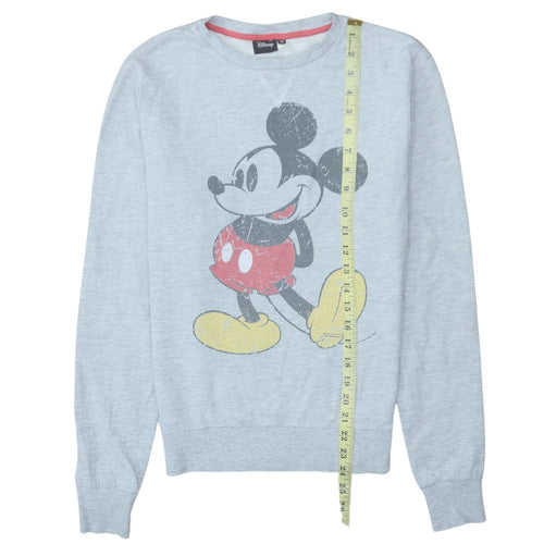 Disney Women Grey XS Mickey Mouse Pullover Sweatshirt