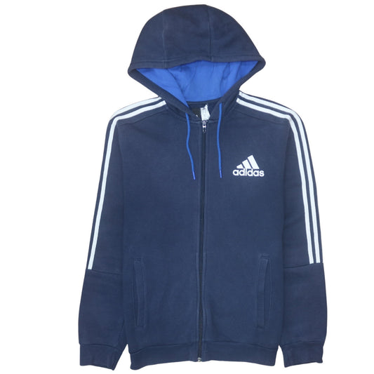 Adidas Men's Blue Full Zip Hoodie Medium Fleece Sportswear