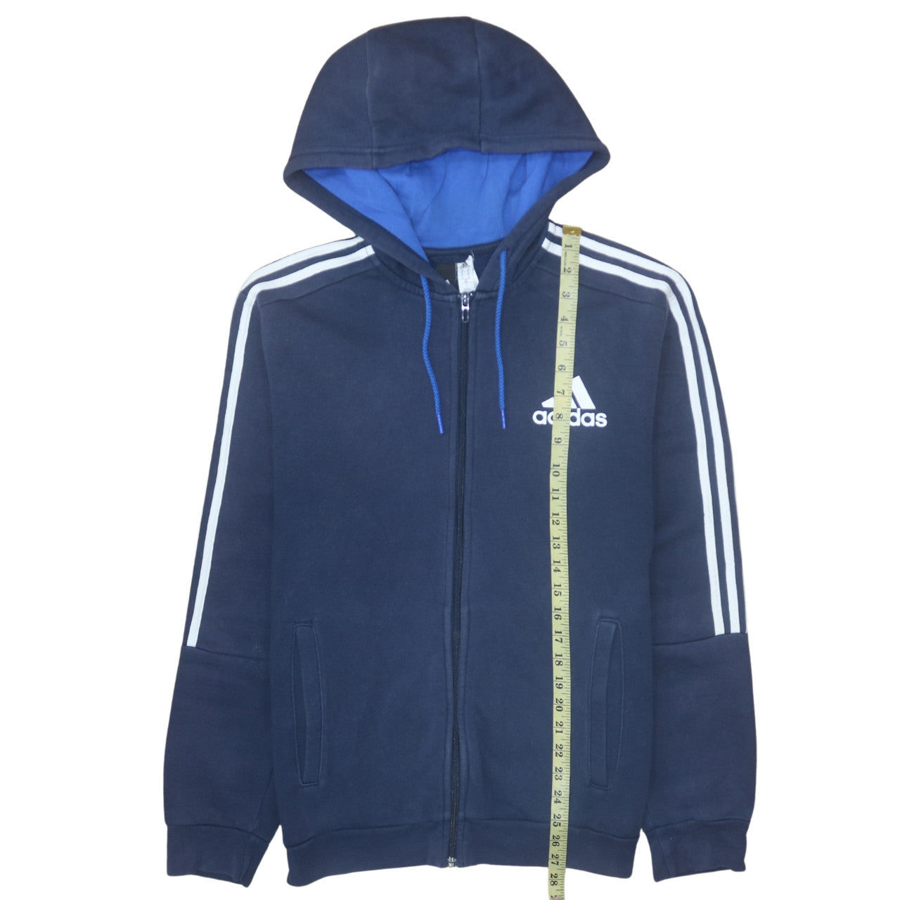 Adidas Men's Blue Full Zip Hoodie Medium Fleece Sportswear