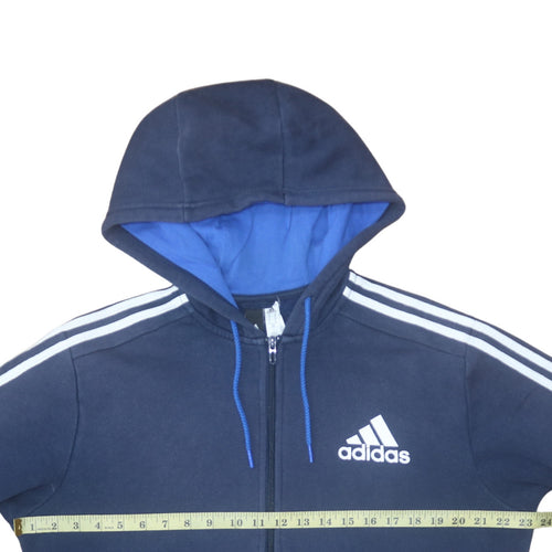 Adidas Men's Blue Full Zip Hoodie Medium Fleece Sportswear