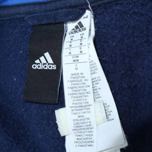 Adidas Men's Blue Full Zip Hoodie Medium Fleece Sportswear
