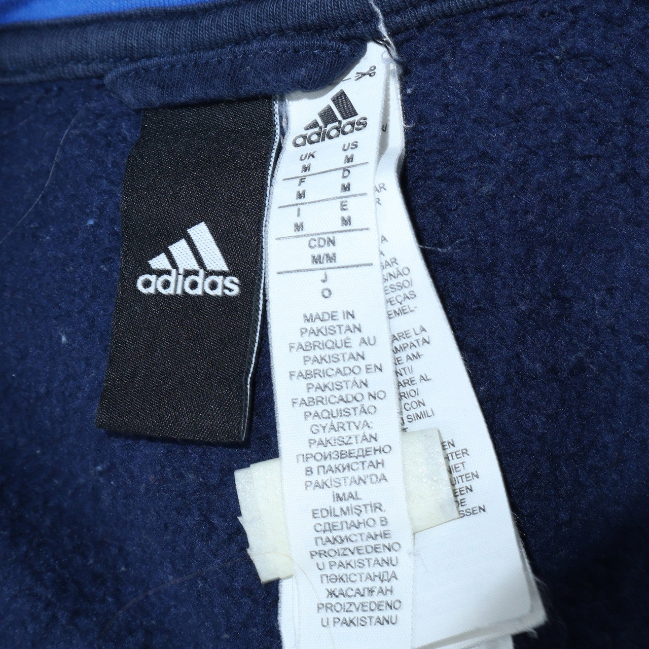 Adidas Men's Blue Full Zip Hoodie Medium Fleece Sportswear