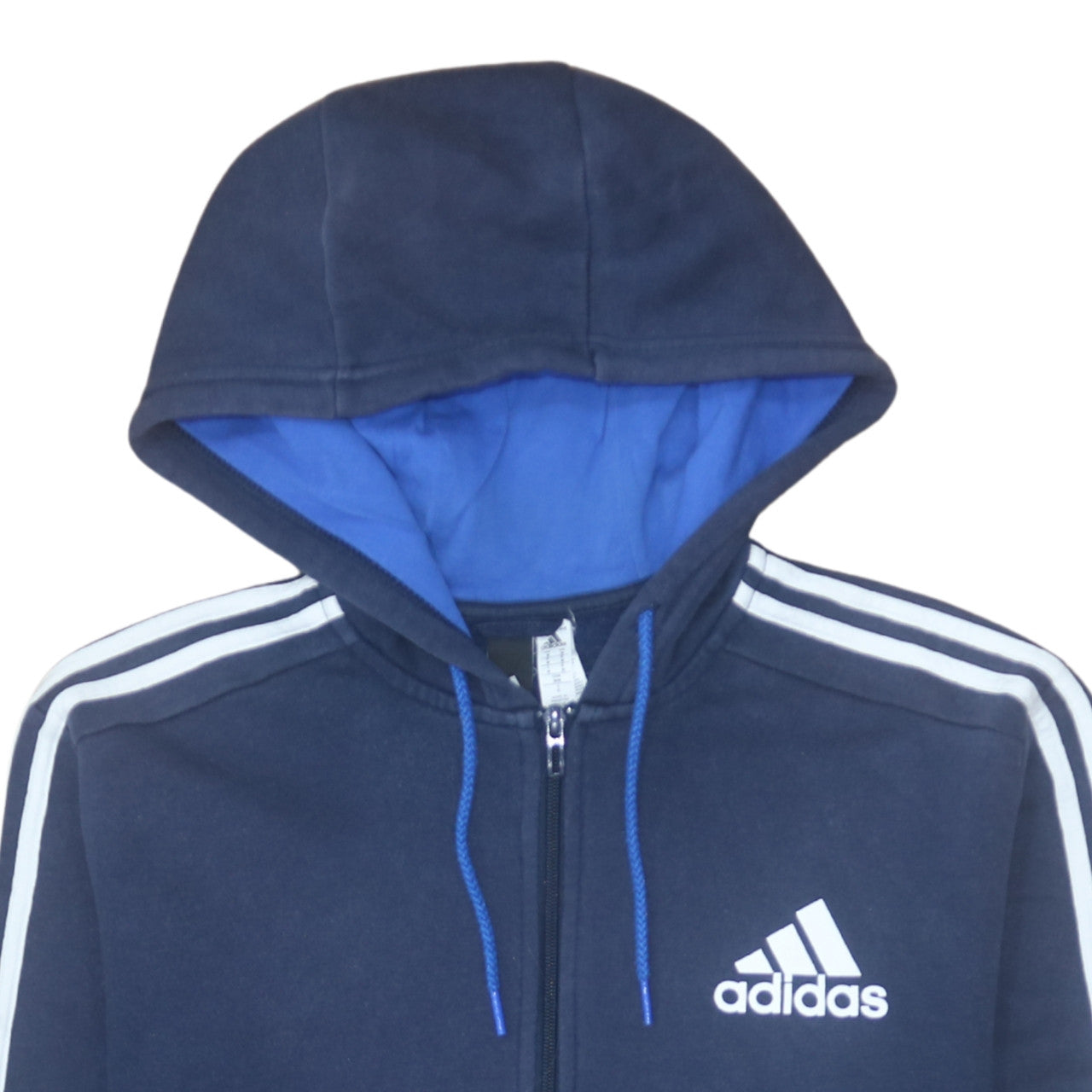 Adidas Men's Blue Full Zip Hoodie Medium Fleece Sportswear