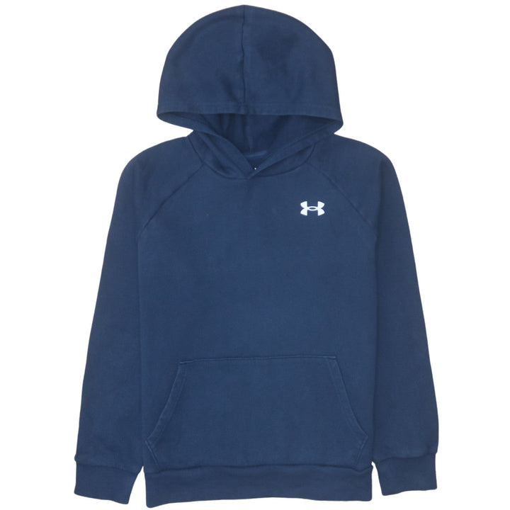 Under Armour Boys Blue Pullover Hoodie 13-14 Years Cotton Blend Fleece