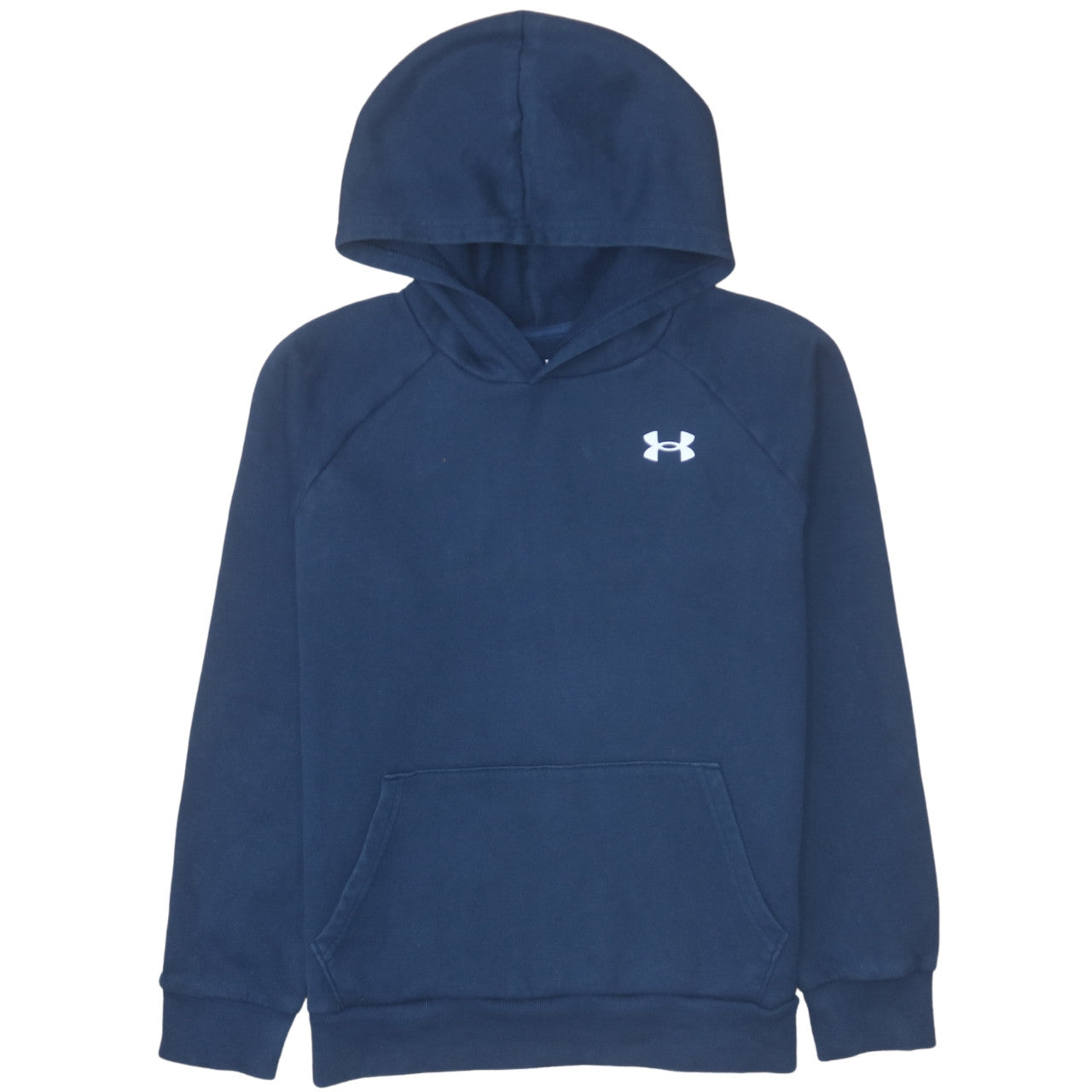 Under Armour Boys Blue Pullover Hoodie 13-14 Years Cotton Blend Fleece