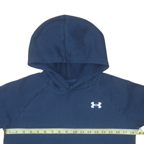 Under Armour Boys Blue Pullover Hoodie 13-14 Years Cotton Blend Fleece
