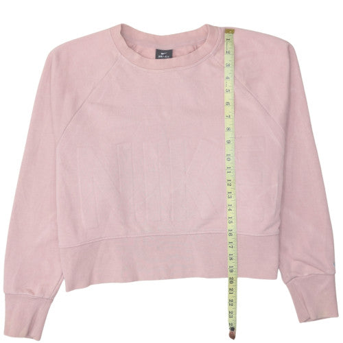 Nike Women Pink Dri-Fit Crew Neck Pullover Sweatshirt Size M